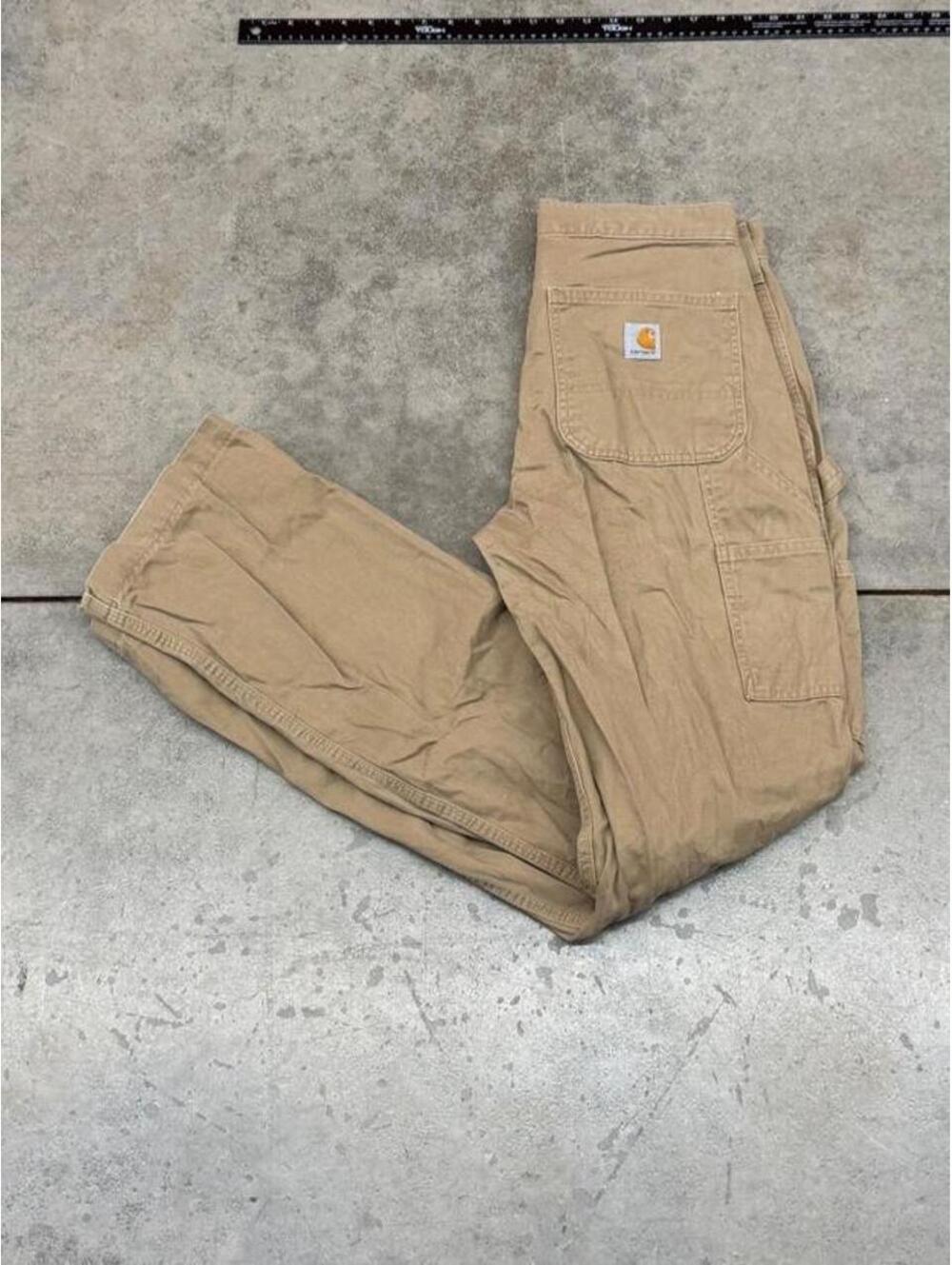 vintage carhartt beige khaki relaxed baggy fit cargo pants size 31 x 34
